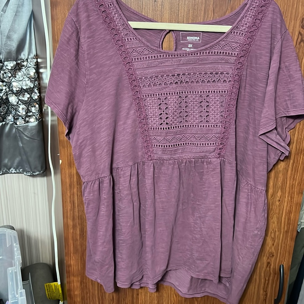 Sonoma plum colored baby doll shirt